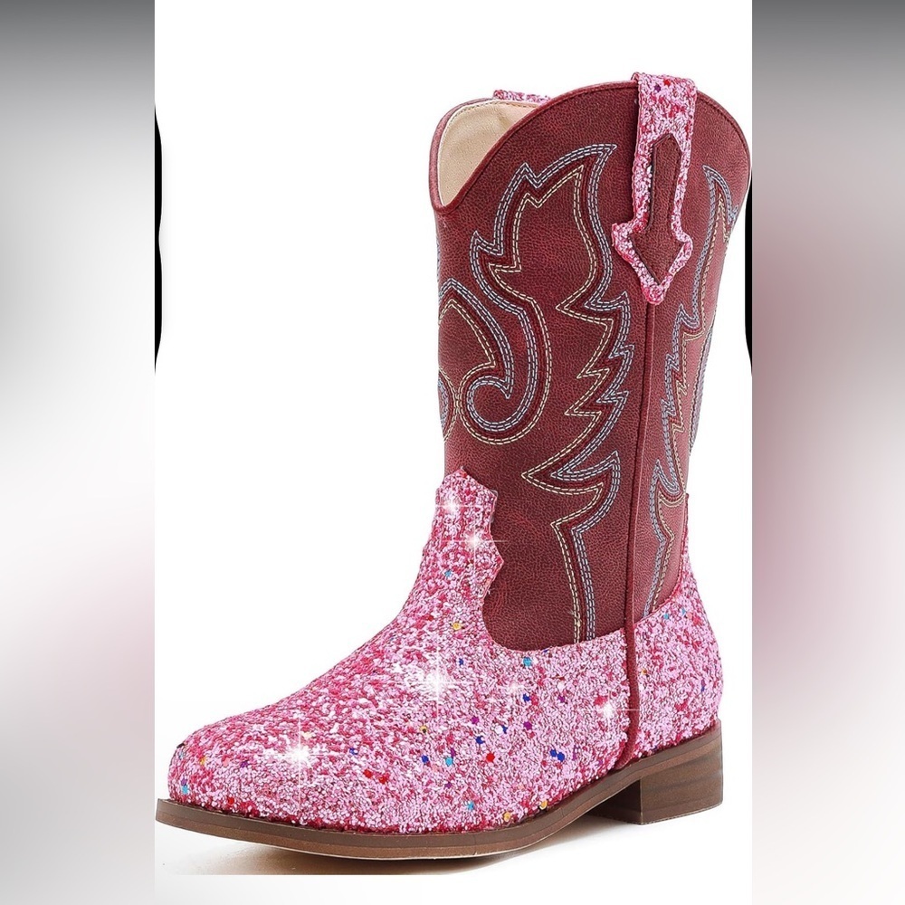 Pink Glitter Cowboy Boots